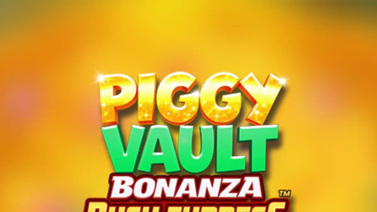 Tampilan visual slot Piggy Vault Bonanza Rush Express dengan tema emas dan brankas