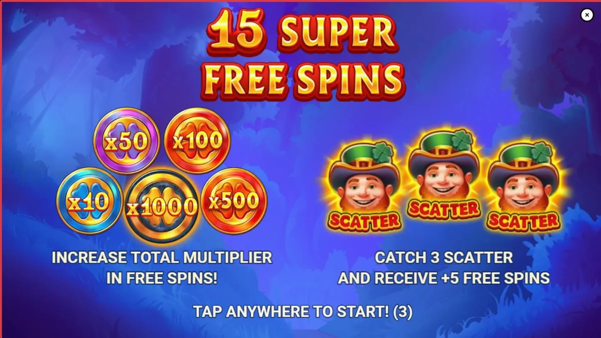 Lucky Penny Power Scatter slot game interface with leprechaun theme